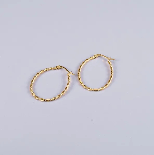 

Hot Sales Stainless Steel Hoop Earrings Sample oversize Women U Jewelry Customized Factory, Gold
