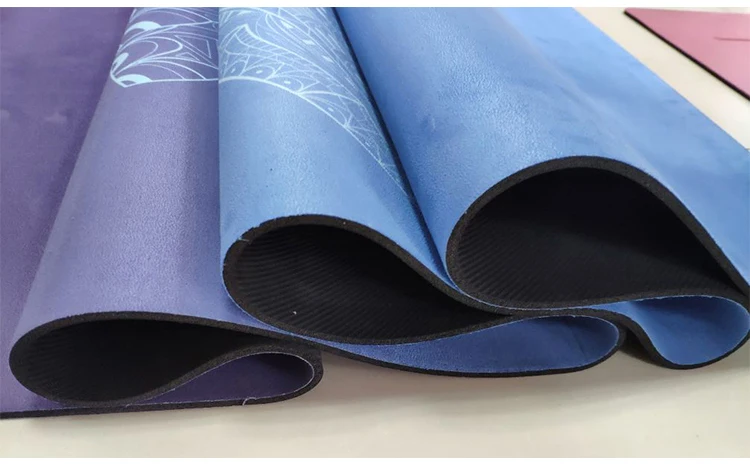 suede rubber yoga mat private label custom print eco friendly suede yoga mat