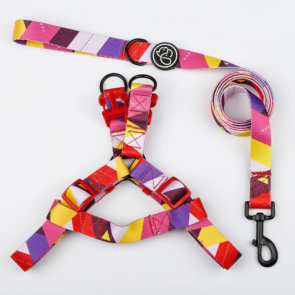 

New design mult-colors polyester heat transfer walking durable dog accessories