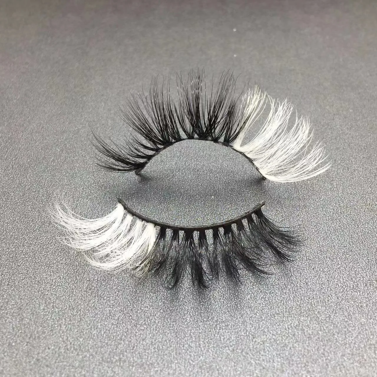 

Private label rainbow color multi color and two tone color mink eyelashes faux mink lashes wholesale