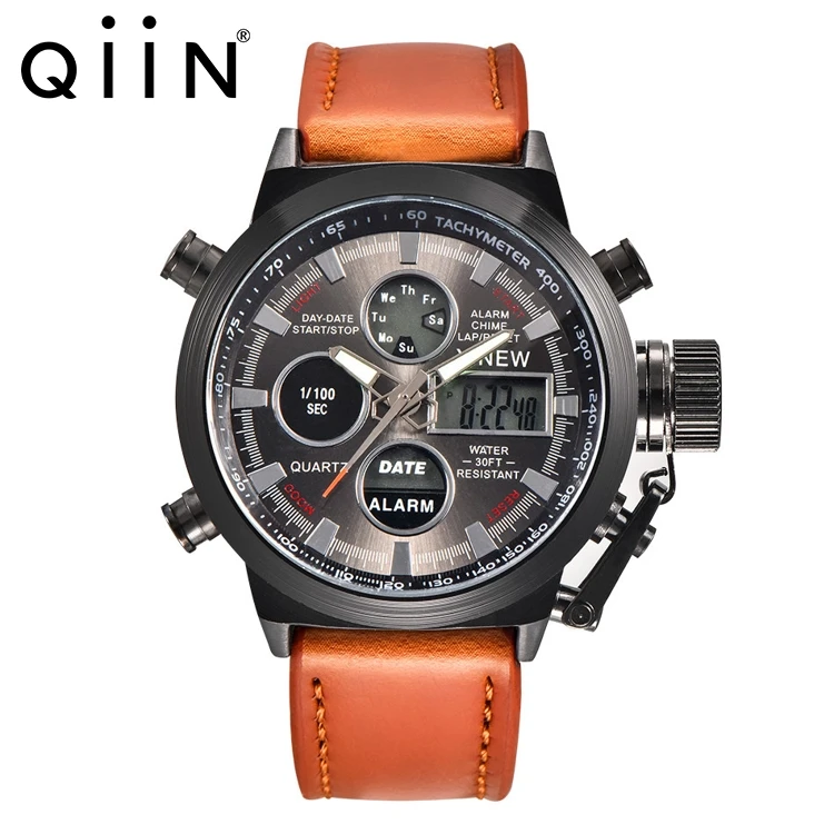 

XINEW Brand XN1373 Leather Strap Multifunctional Mens Quartz Watch with Subdials