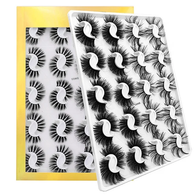 

BEAU FLY High Quality 20 Pairs Faux Mink Eyelash Hot Sale Full Strip False Eyelashes, Black