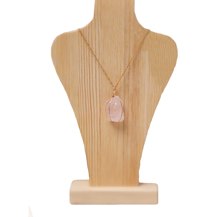 

Natural Copper Wrapped Rose Quartz Oval Jewelry Raw Crystal Pendant Gold Light Crystal, Pink
