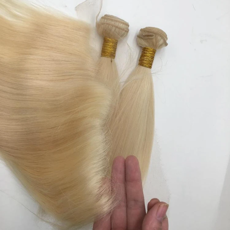 

Top Quality 12A Grade 613 Blonde HD Lace Frontal With Bundles Cuticle Aligned Raw Virgin Hair 613 HD Lace Frontal WIth Bundles