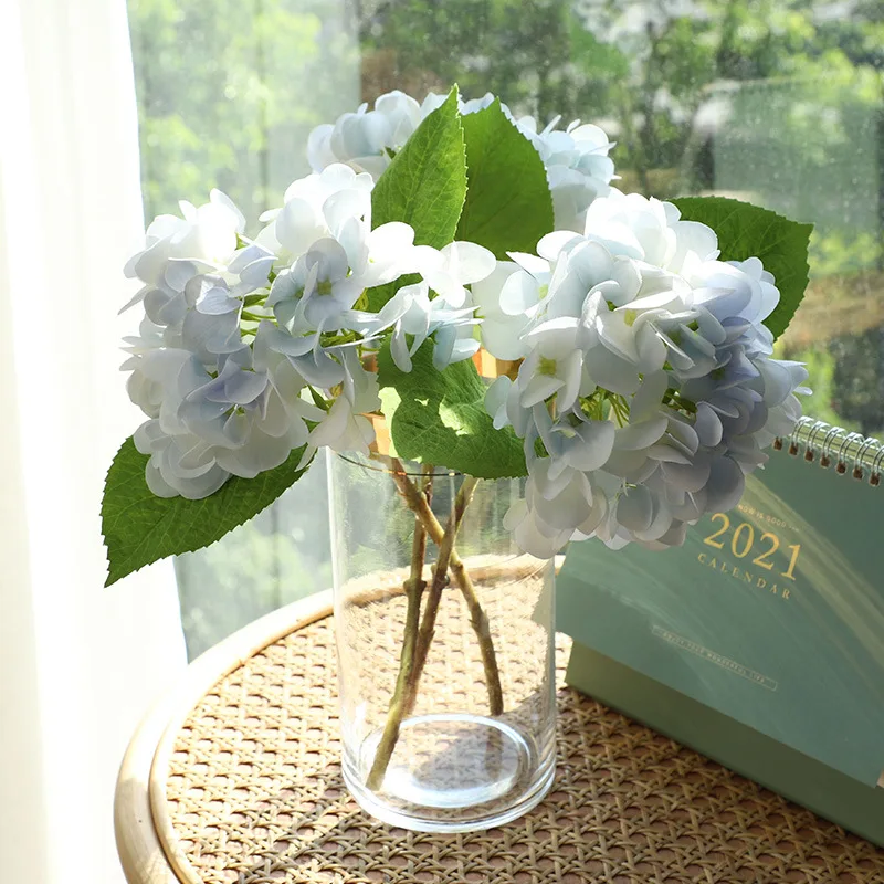 

Q009 Floral Real Touch Artificial Hydrangea Silk flowers Single Stem Hydrangea Flower For Wedding Home Decor