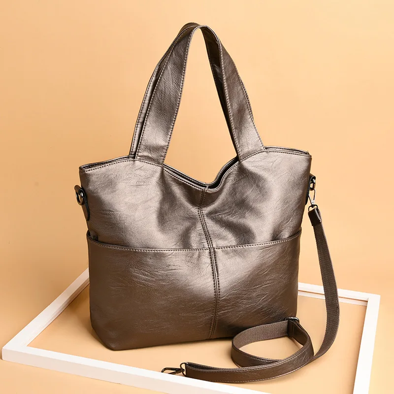 

Westal Luxury Women Fashion 2pcs/set Handbag Leather Shoulder Bag Casual Large Capacity Tote Bag Set Handbag for Ladies, Wine red,purple,grey,green,blue,black,gold