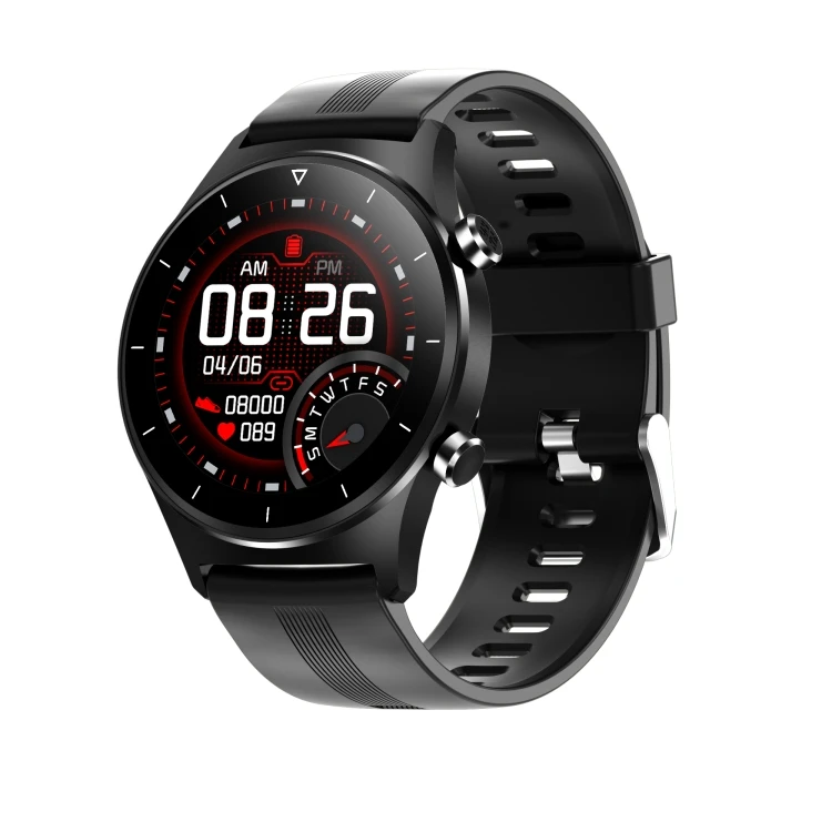 

E13 1.28 inch IPS Color Screen Smart Watch, IP68 Waterproof, Silicone Watchband,Support Heart Rate Monitoring
