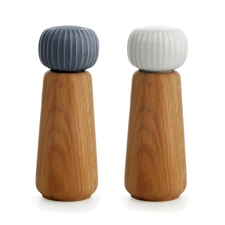 

Natural Wooden Salt and Pepper Grinder Set with Adjustable Coarsene Ceramic Rotor - 7 Inch, Customized