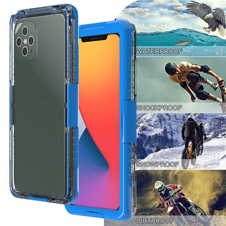 

Swimming 2020 phone back cover shockproof ip68 waterproof clear cell phone case for iphone 12 pro max