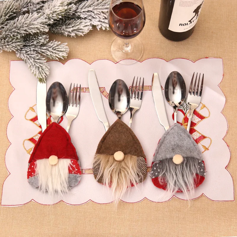 

Christmas 1pcs Knife and Fork Cover Set Christmas Decorations for Home Table New Year 2021christmas Ornaments Home Decor