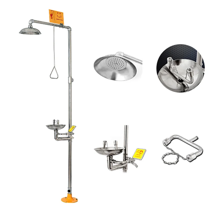 

Industrial Safety Stainless Steel Emergency Eyewash Shower Combination Station