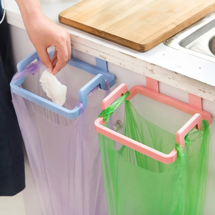 

Kitchen Garbage Bag Holder Portable Kitchen Trash Bag Holder Incognito Cabinets Cloth Rack Towel Rack, As photo