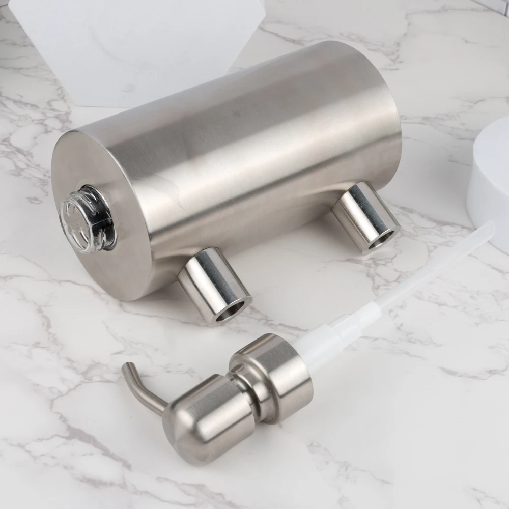 

Wholesale 500Ml Triple Wall-Mountable Bracket Liquid Soap Dispensers Stainless Steel White Shower Dispenser Wall Mount