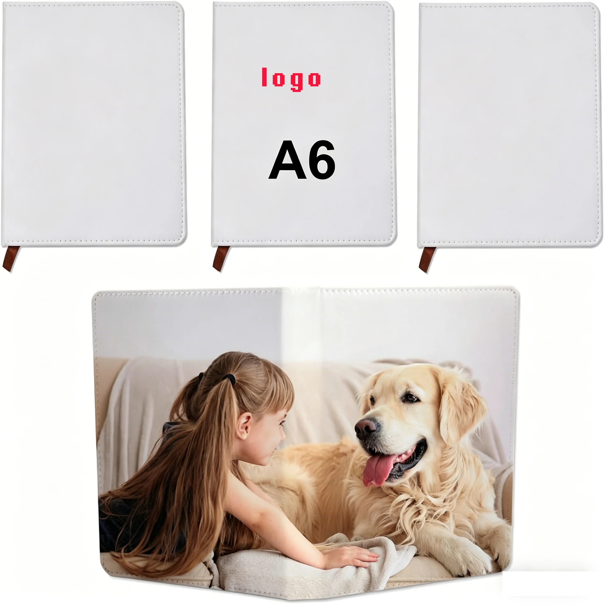 Customized Notebooks Sublimation Blank A5 A6 PU Leather Journal Notebook Cover Custom School Notebook With logo