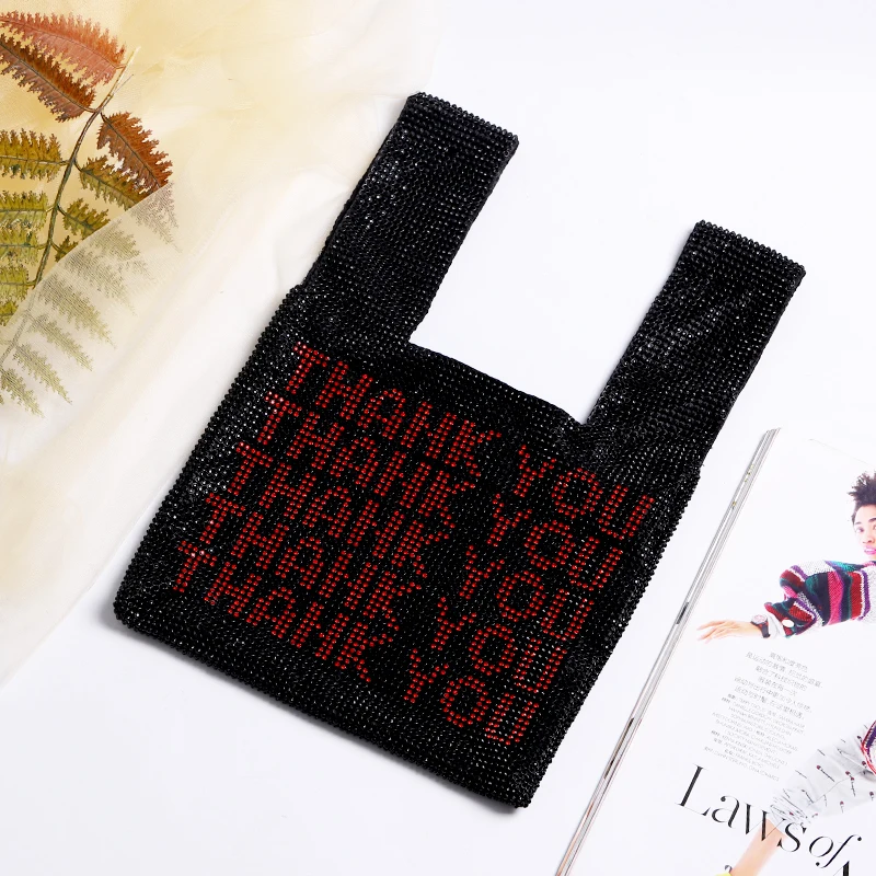 Ladies  Rhinestones Thank You  Evening Purse
