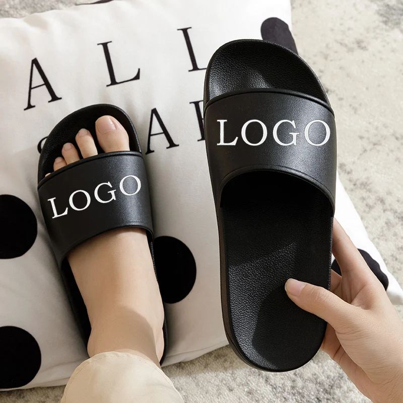 

Wholesale Factory Price Unisex Slippers 1 Pair Customize Logo Slides Slippers Pu Upper Slippers