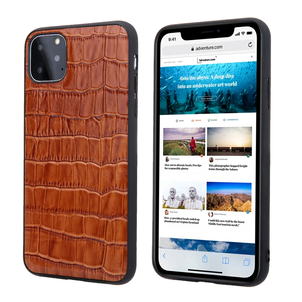 

For Apple Iphone Compatible Brand Leather Back Cover for iPhone 11 Case, Black, blue, brown, red