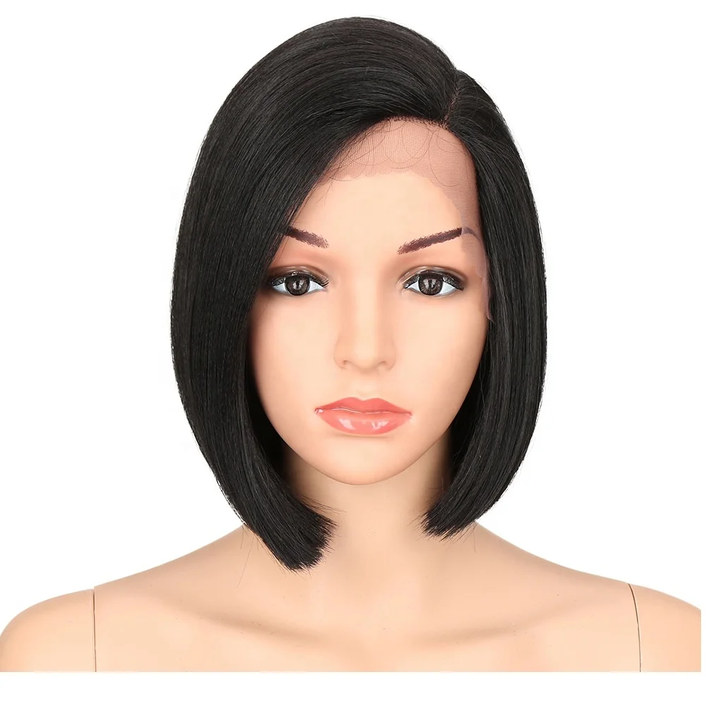 

Synthetic lace front wigs short straight baby hair with closure natural heat resistant full frontal lace front synthetic wigs