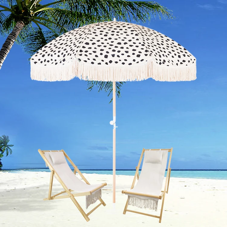 

Cheap Bohemian Parasol Sun Luxury Rvitage Beach Umbrella With Tassels Boho Outdoor Beach Umbrella