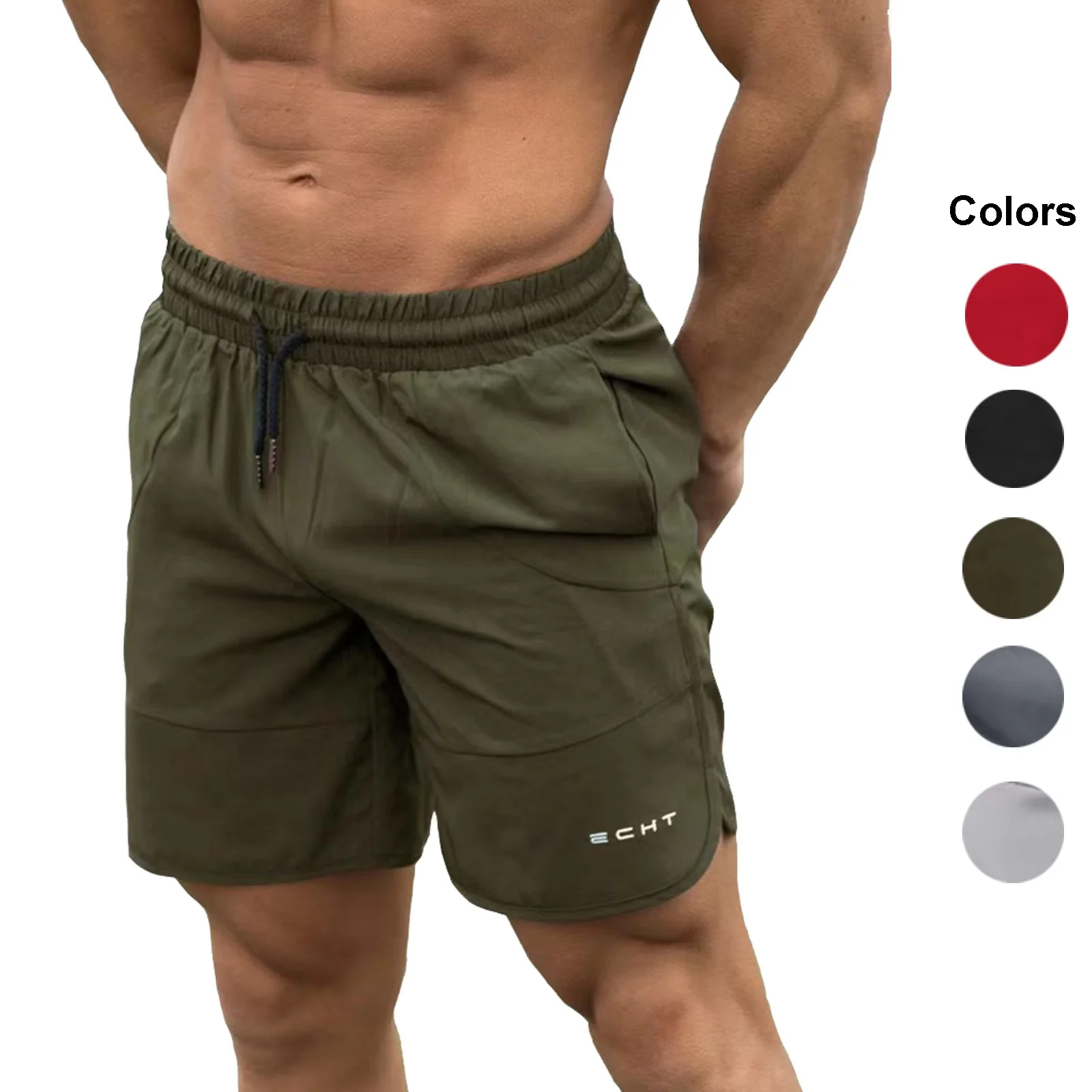 

Men 7'' Inch Spandex Workout Shorts wholesale Quick Dry Mesh Fitness Men short pants Cargo Gym Shorts With Pockets