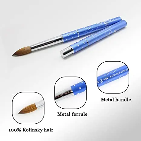 

Yihuale Wholesale Hot Selling Blue Metal Handle with Diamond nail art paint brush