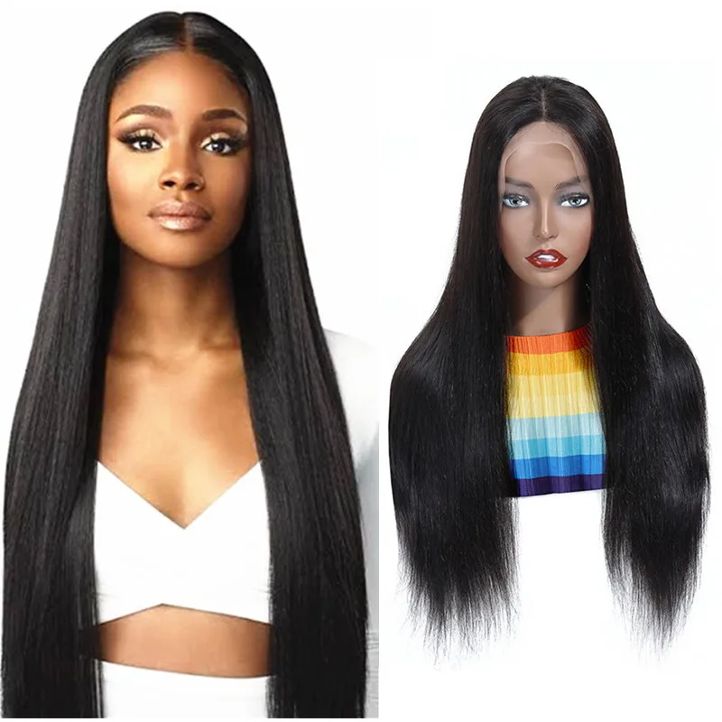 

Hot Sale straight 5*5 Lace closure wig Human Hair Wig for Black Women transparent 180% Density Brazilian Remy Hair Wigs