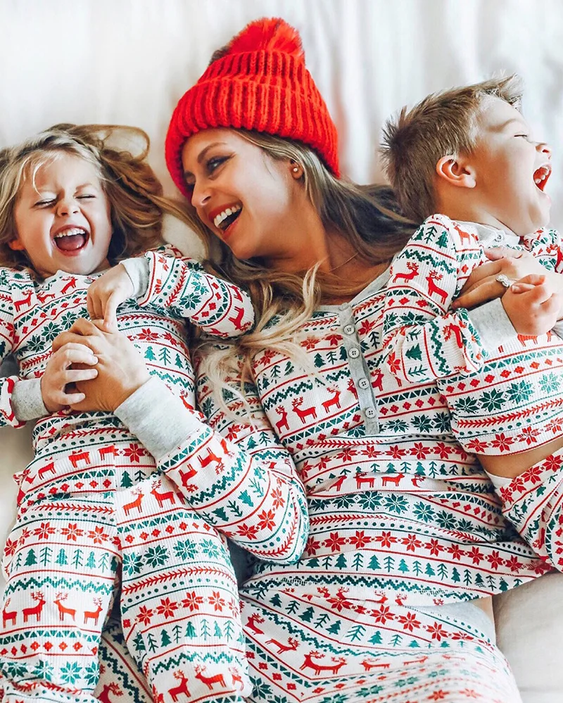 

Christmas Tree Pajamas Family Matching Sleepwear Cotton Kids PJs Pants Set