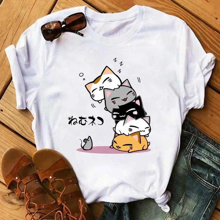 

Kawaii Fat cat t shirt Kids New summer cute fashion Children t-shirt Thin section Hipster Girls Tshirt Tops clothing