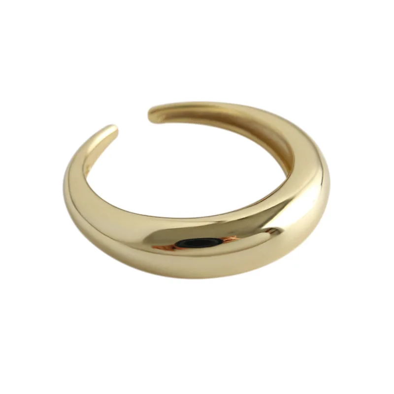 Round surface 925 sterling silver jewelry ring for lady