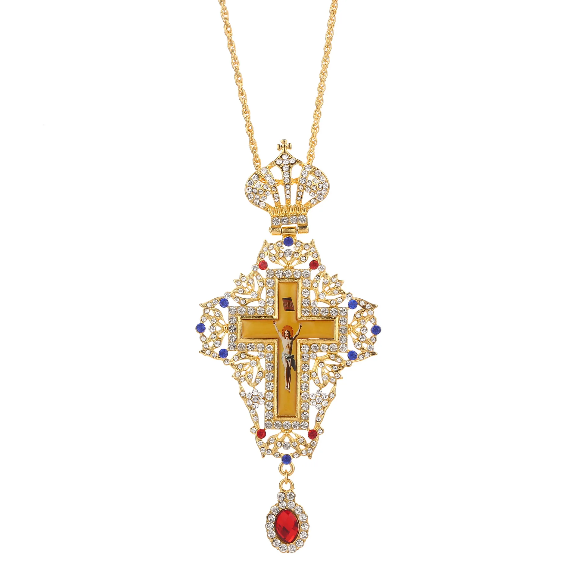 

Jesus Christianity Necklace Cross Virgin Mary Orthodox Church Utensils Priest Pendant Catholic Christmas Gift Necklace Men/Women