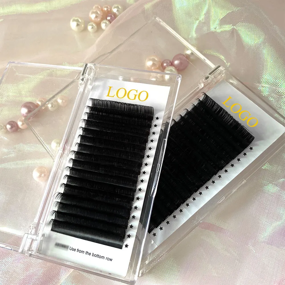 

New styles silk single private label korea mink trays volume vendors premade supplies individual kits eyelash lashes extensions