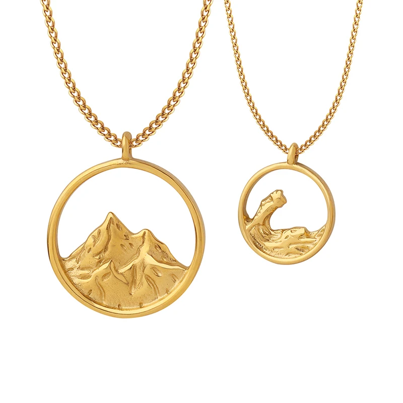 

Free Custom Logo Gift Chain Circle Necklace Design Couple Necklace