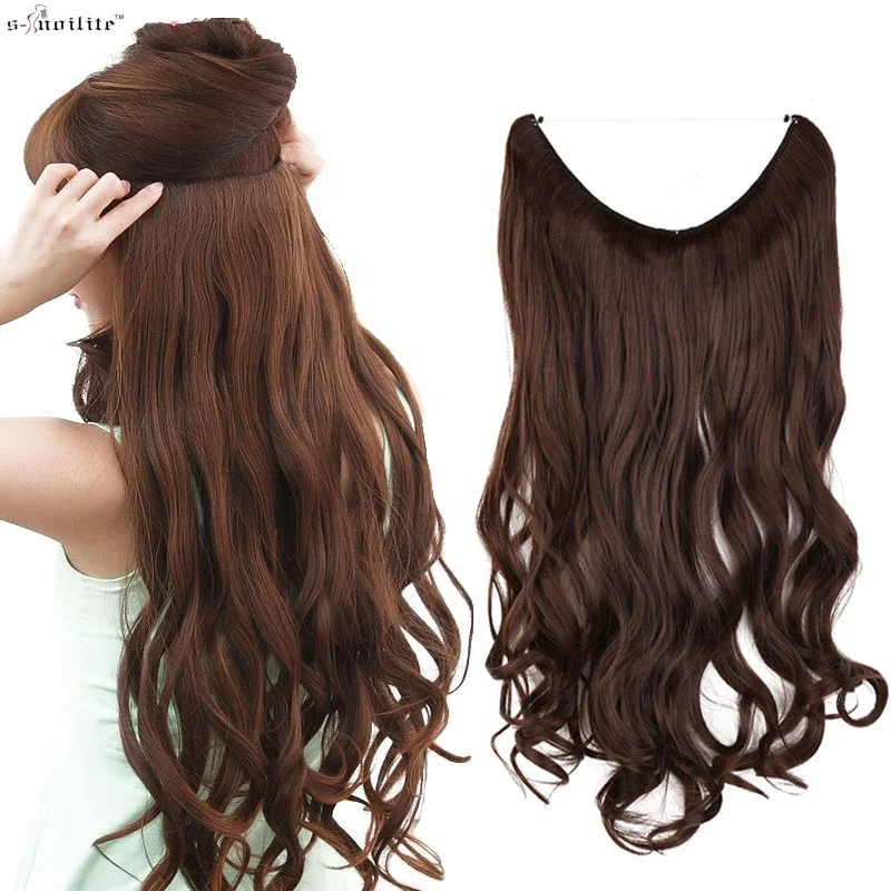 

Real thick high temperature Synthetic fiber , halos hair , wire extension, Blonde
