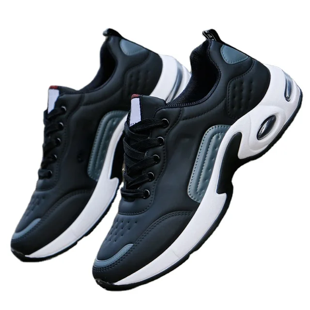 

2021 New design air cushion boys causal sneakers breathable outdoor walking sport lace up shoes for ladies unisex, As pictures