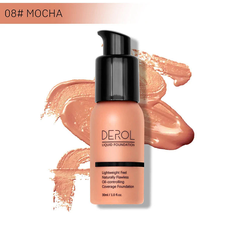 

Private Label Mineral Oil Control Poreless Liquid Foundation 8 Shades