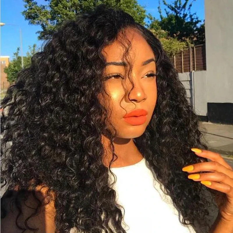 

Beauty Faked Glueless jerry Curl scalp lace wig cuticle aligned Long Human Virgin Hair natural color Wig for black women