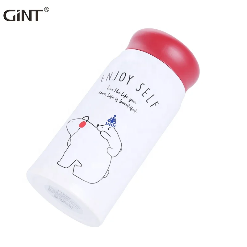 

Insulated 304 Stainless Steel Vacuum Bottle for children 200ML Mini size Cartoon Design water bottle for outdoor, Black/white/orange/blue or customized