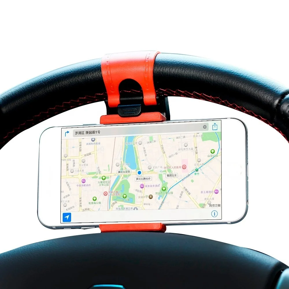 

Free Shipping Car Steering Wheel Phone Holder Clip Mounted Smart Mobile Accessories Sample OK GPS Stand Cradle Phone Bracket