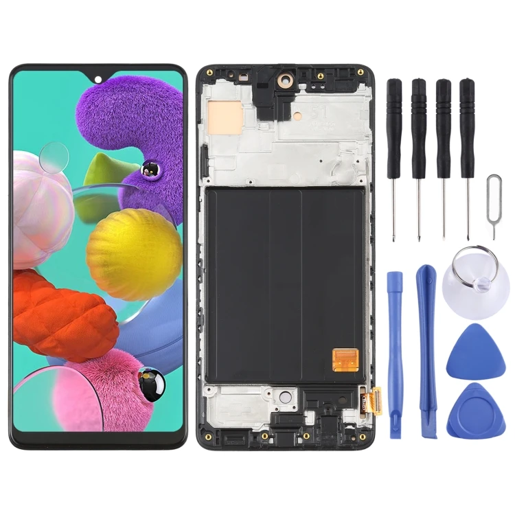 

OLED Material LCD Screen and Digitizer Full Assembly for Samsung Galaxy A51 SM-A515(6.36 inch) with Frame
