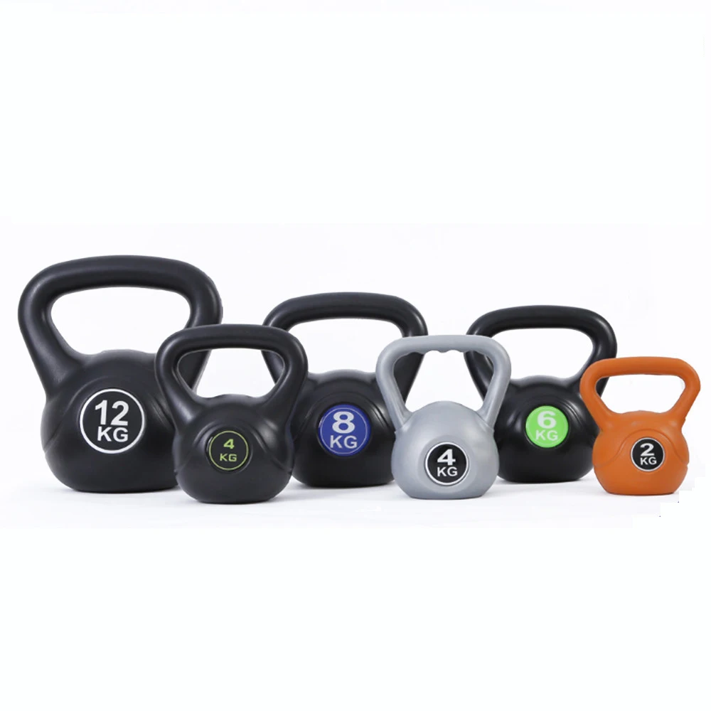 

Custom Logo Fit Kettlebell Adjustable PVC Kettlebell Competition Coated Sand Cement, Customized availabled