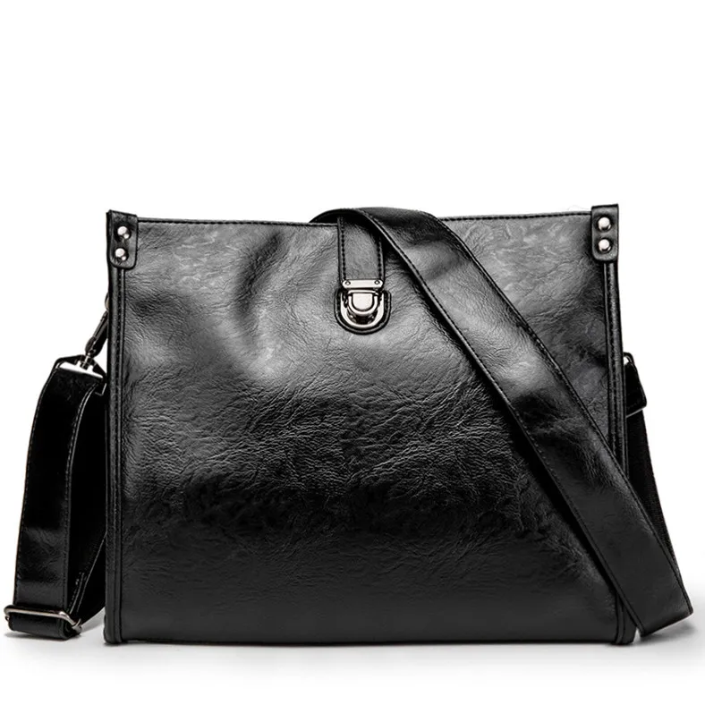 

W1020 New fashion Korean style men's bag shoulder diagonal bag men's leather bag business casual envelope briefcase