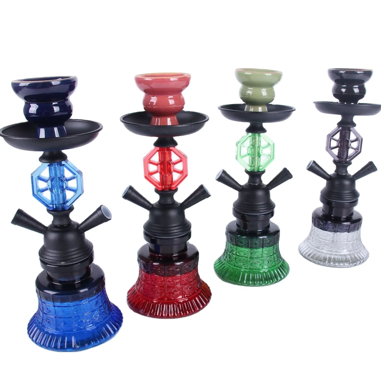 

Arabic hookah set glass hookah shisha double pipe hookah small shesha chicha customizable, Green/black/purple/red/blue