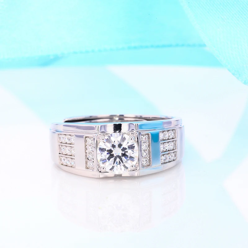 

1 ct moissanite ring pass test in S925 silver for the man ring