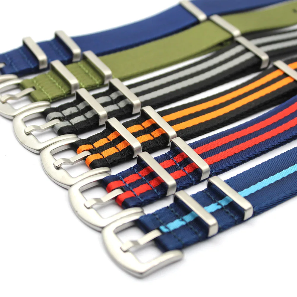 

1.2mm Thickness Nato Seatbelt Nylon Watch Strap 18mm 20 22 Custom Seat Belt Watch Bands