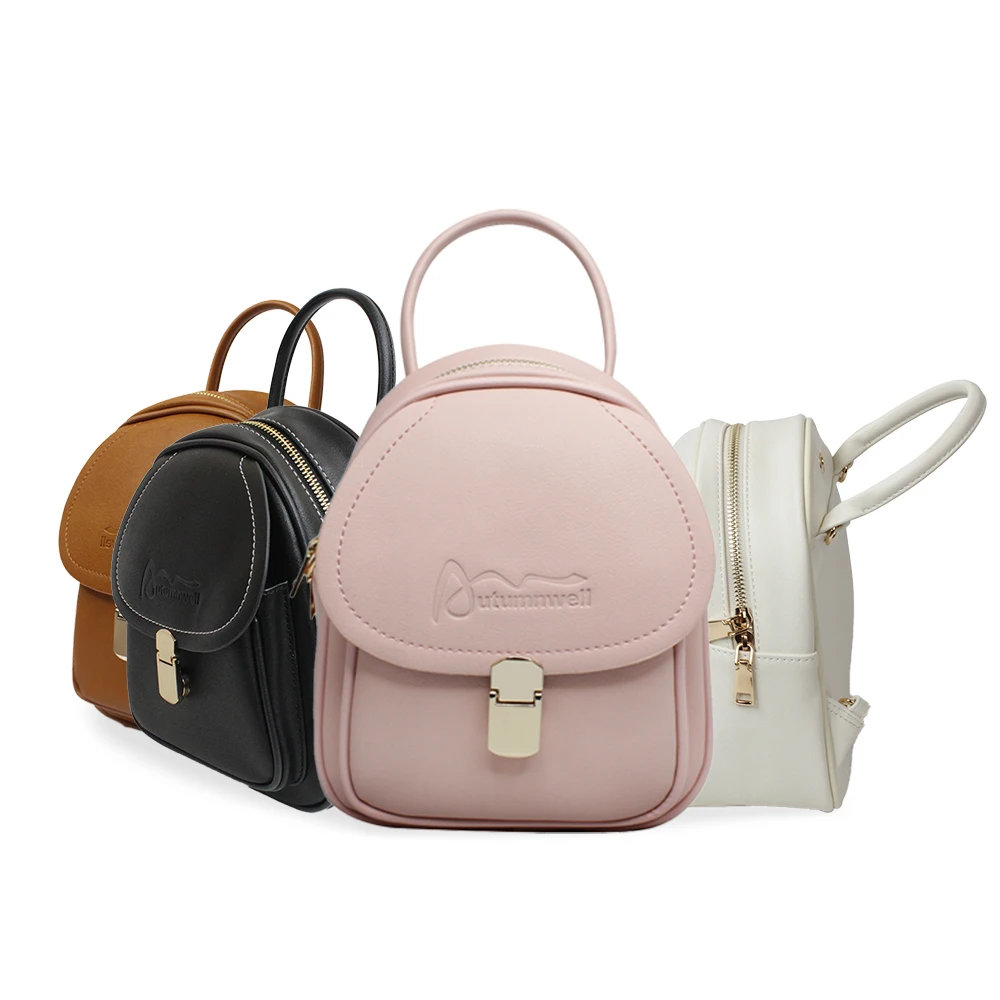 

2021 Amazon Pu leather shoulder bag handbags women mini bag backpack for girls, 4 colors