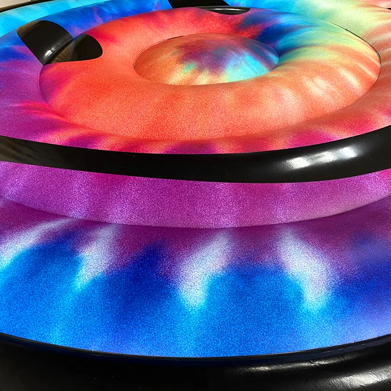 定制en71 pvc cmyk 印花微笑充气浮垫和巨型充气泳池浮子