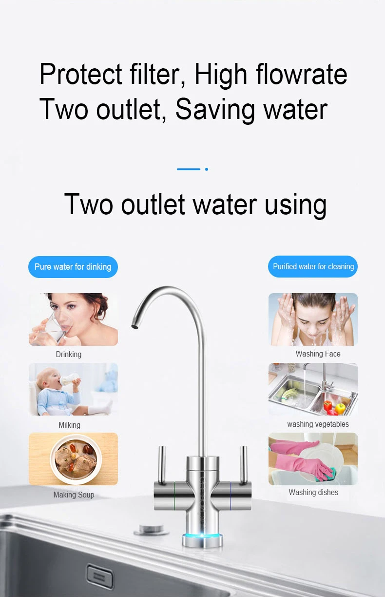 Aquatal under sink 400GPD 3 stage composite filter reverse osmosis ro system water purifier machine