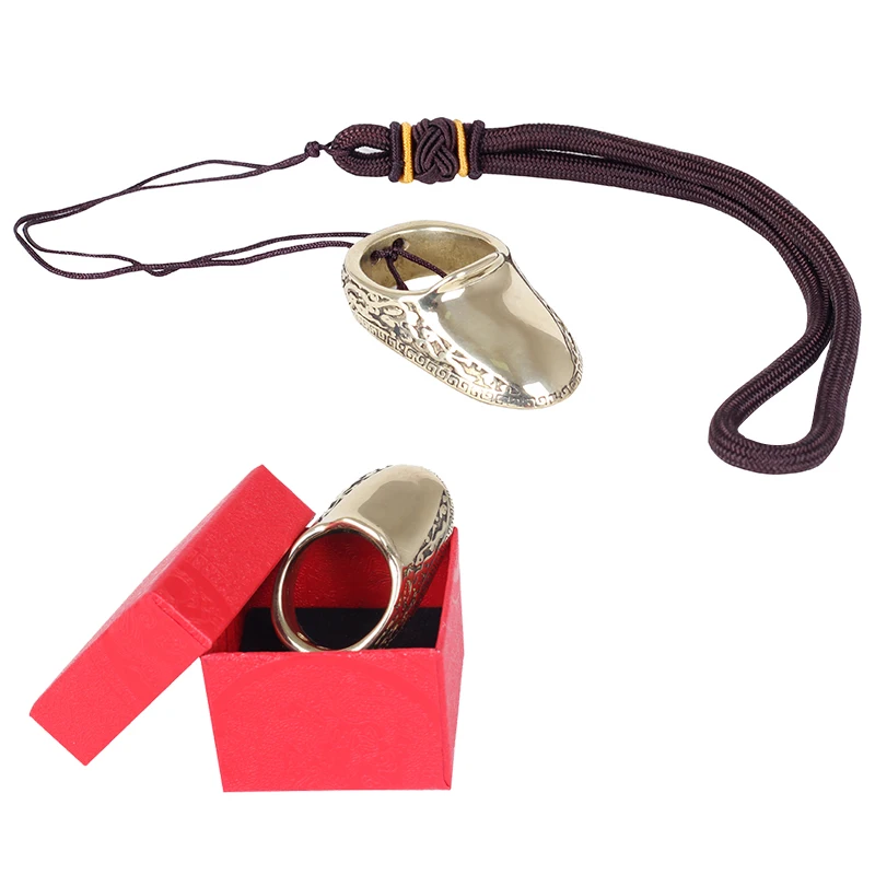 

Bow and Arrow Brass Thumb Ring Bow With Rope Protection for Outdoor Archery Recurve Hunting, Gold