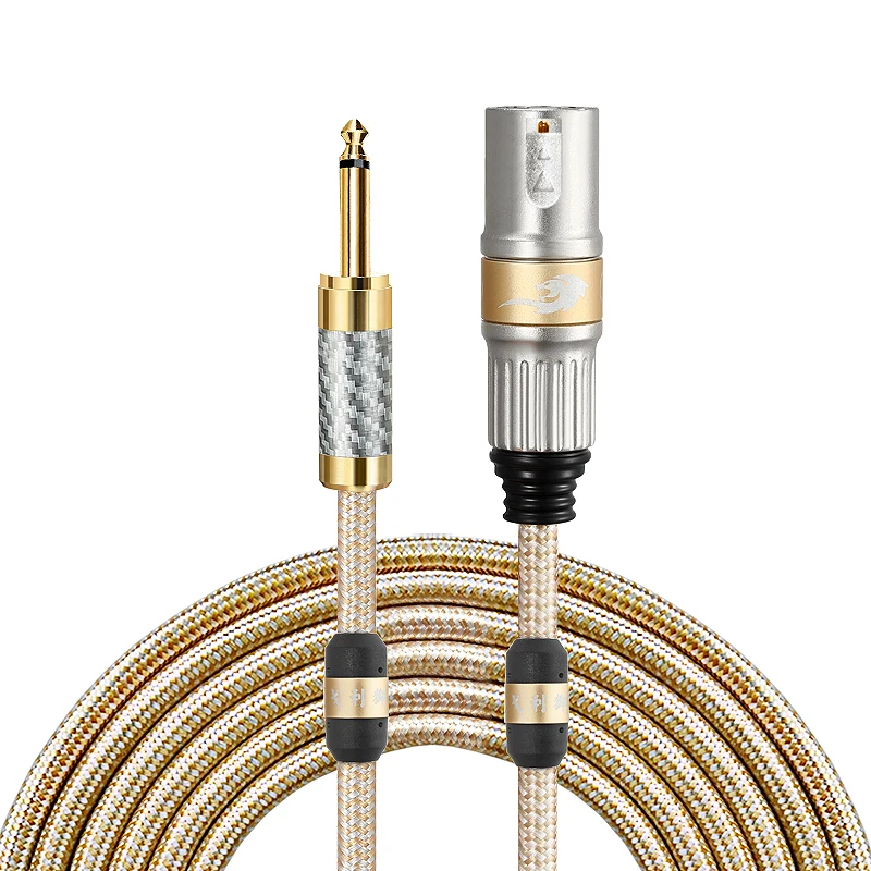 

1/4 Inch 6.35mm TS Jack to XLR 3 Pin Male Plug Audio Cable 20AWG Customizable