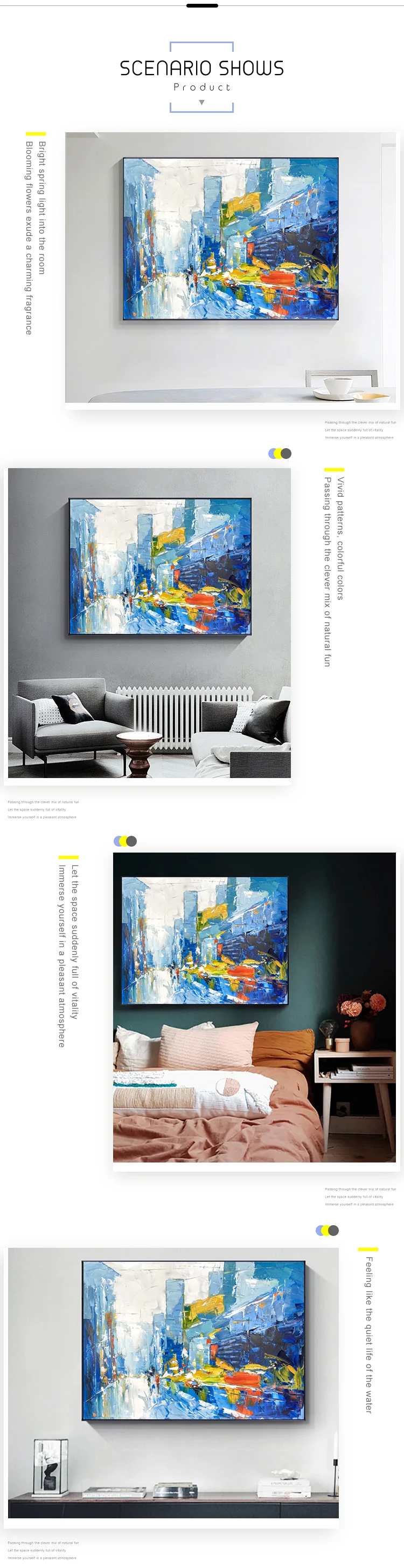 Oil Painting Modern Abstract Street Art Decoration Acrylic Landscape Painting Handmade Canvas Wall Art Model Painting